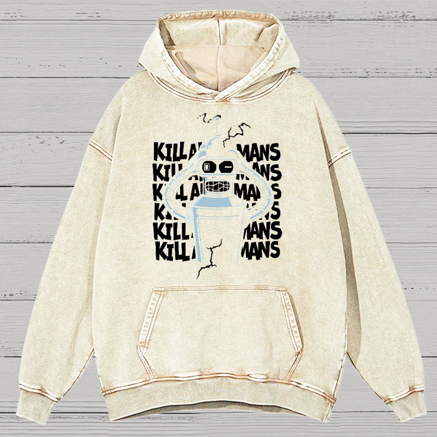 Machine Failure Vintage Distressed Hoodie
