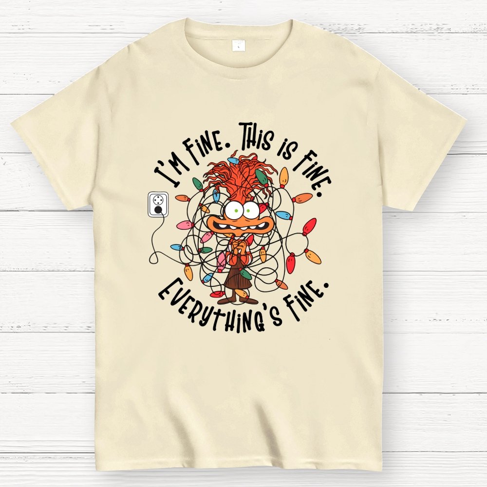 It's Fine This Is Fine Everything Is Fine Christmas Light Geek T-Shirt