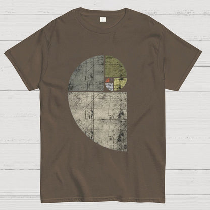 Distressed Fibonacci Spiral Geek Graphic T-Shirt