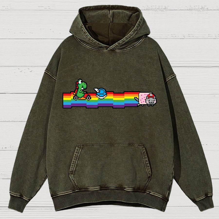 Rainbow Kart Vintage Distressed Hoodie