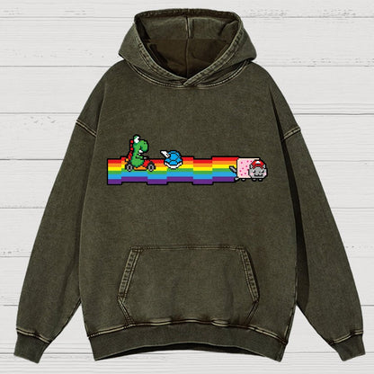 Rainbow Kart Vintage Distressed Hoodie