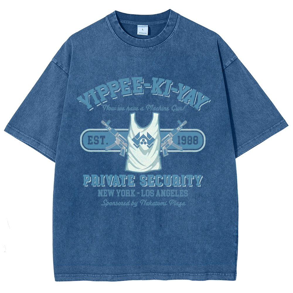 Yippee Ki Yay Security NY-LA Vintage Distressed T-shirt