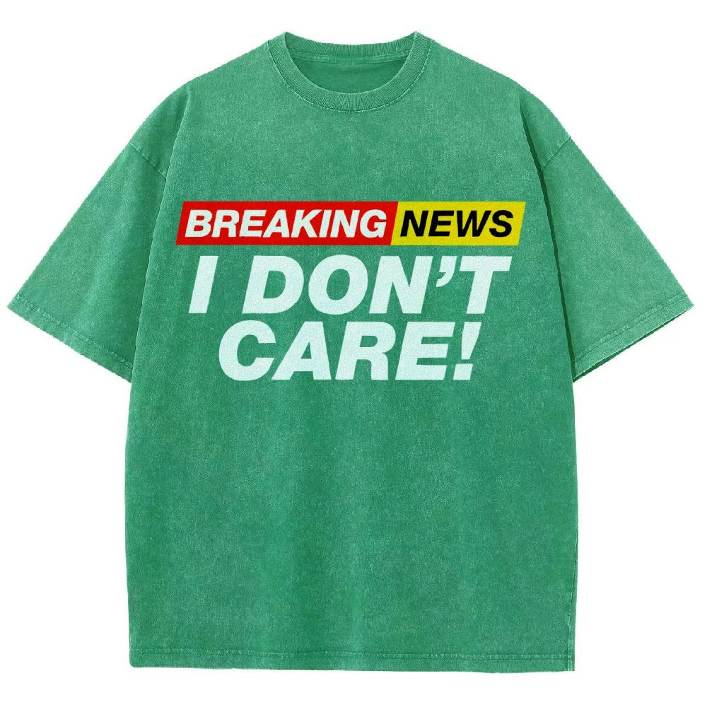 Breaking News  I Don't Care Vintage Distressed T-shirt