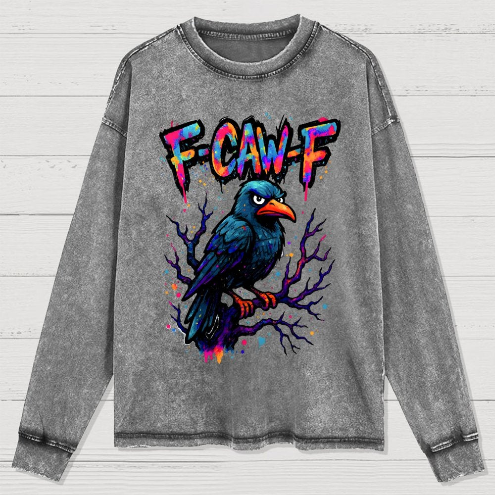 F-Caw-F Raven Washed Long Sleeve Tee