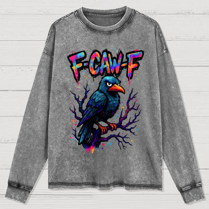 F-Caw-F Raven Washed Long Sleeve Tee