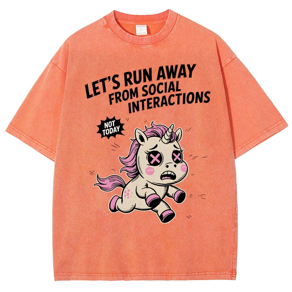 Let's Run Away Vintage Distressed T-shirt
