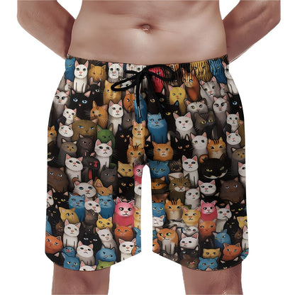 Cat Art Illustration Geek Shorts