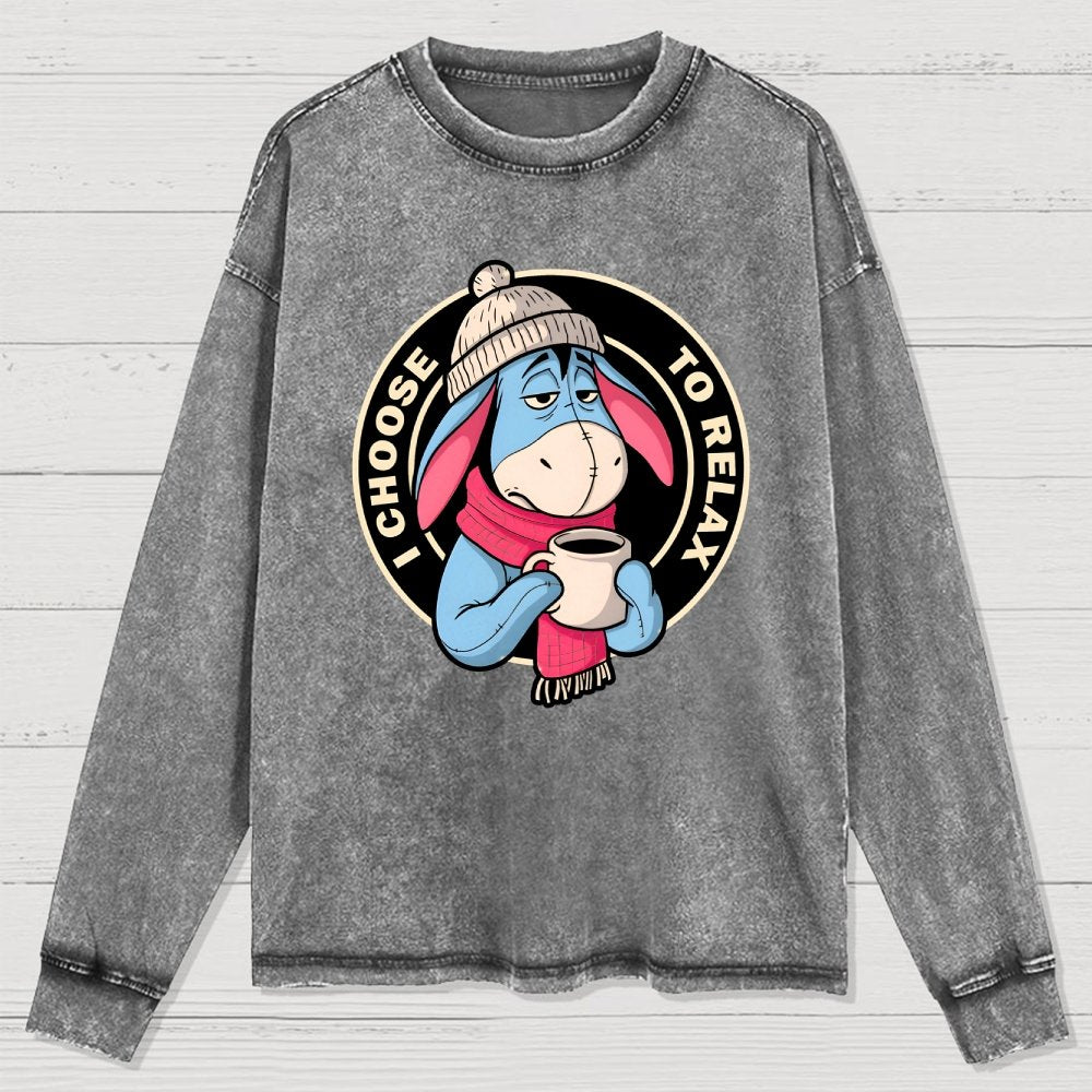 I Chose To Relax Washed Long Sleeve Tee