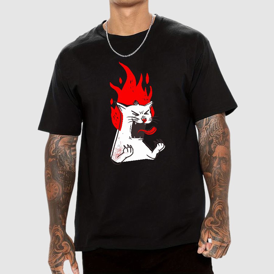 Angry Cat Geek T-Shirt