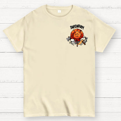 Barbarian Dice Game Front And Back Printing Geek T-Shirt