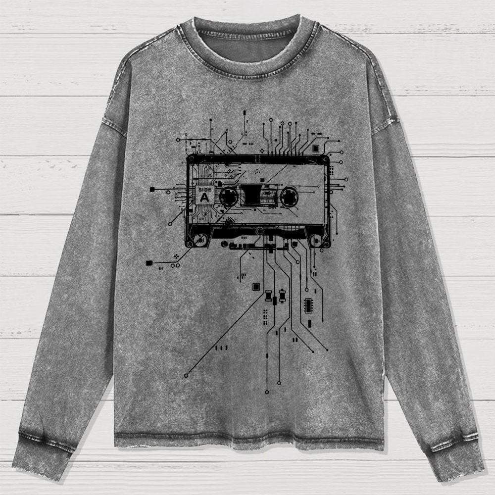 Cyber Tape Washed Long Sleeve Tee