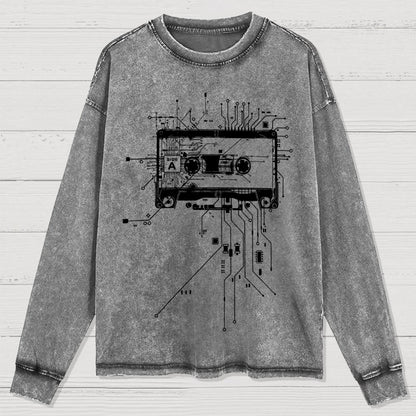 Cyber Tape Washed Long Sleeve Tee