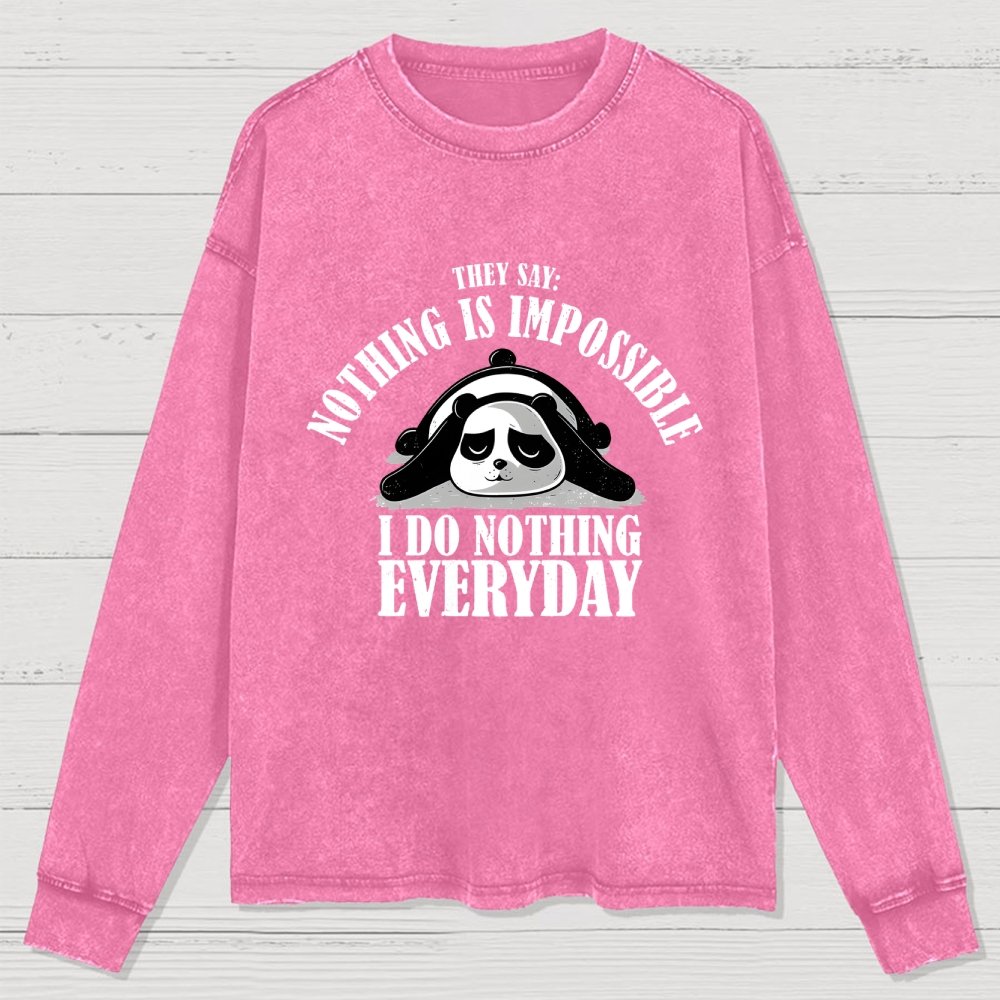 I Do Nothing Everyday Washed Long Sleeve Tee