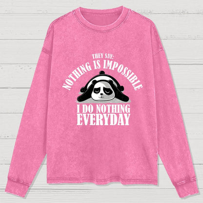 I Do Nothing Everyday Washed Long Sleeve Tee