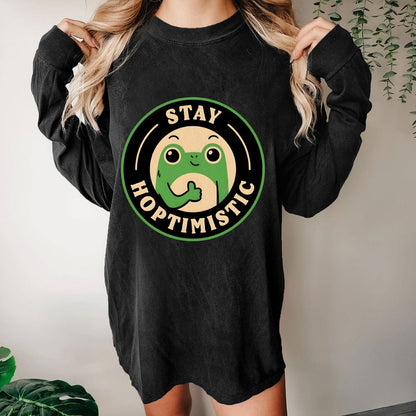 Stay Hoptimistic Washed Long Sleeve Tee
