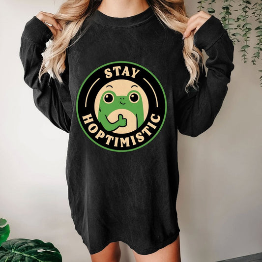 Stay Hoptimistic Washed Long Sleeve Tee