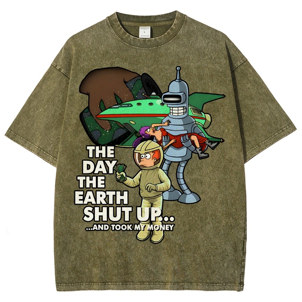 The day the earth shut up... Vintage Distressed T-shirt