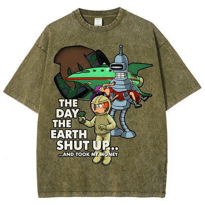 The day the earth shut up... Vintage Distressed T-shirt