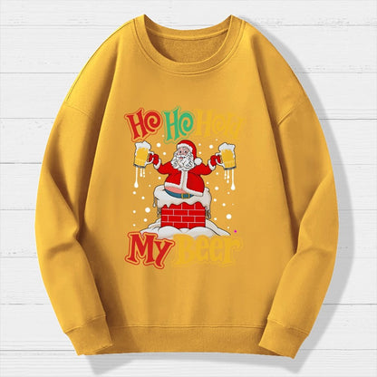Ho Ho Hold My Beer Christmas Geek Cotton Sweatshirt