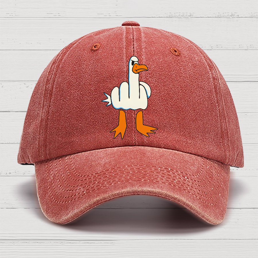 Rude Seagull Design Funny Cotton Hat