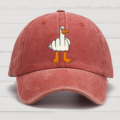 Rude Seagull Design Funny Cotton Hat