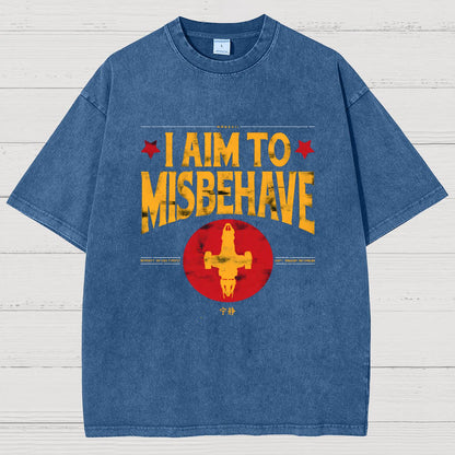 I Aim To Misbehave Vintage Distressed T-shirt
