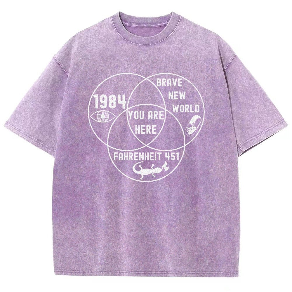 Funny Dystopian Venn Diagram Vintage Distressed T-shirt