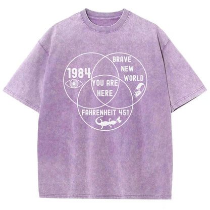 Funny Dystopian Venn Diagram Vintage Distressed T-shirt