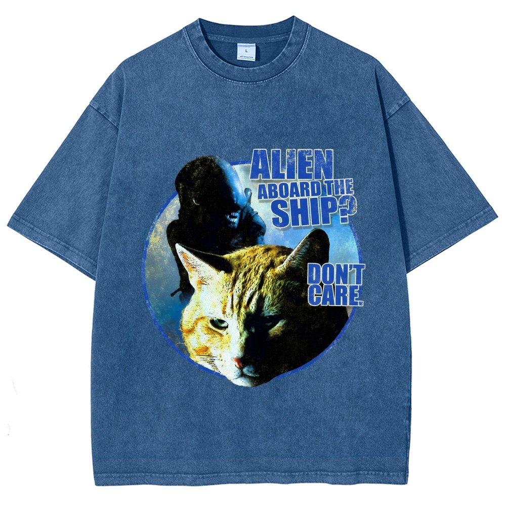 Top Cat Alien Aboard The Ship Don’t Care  Vintage Distressed T-shirt