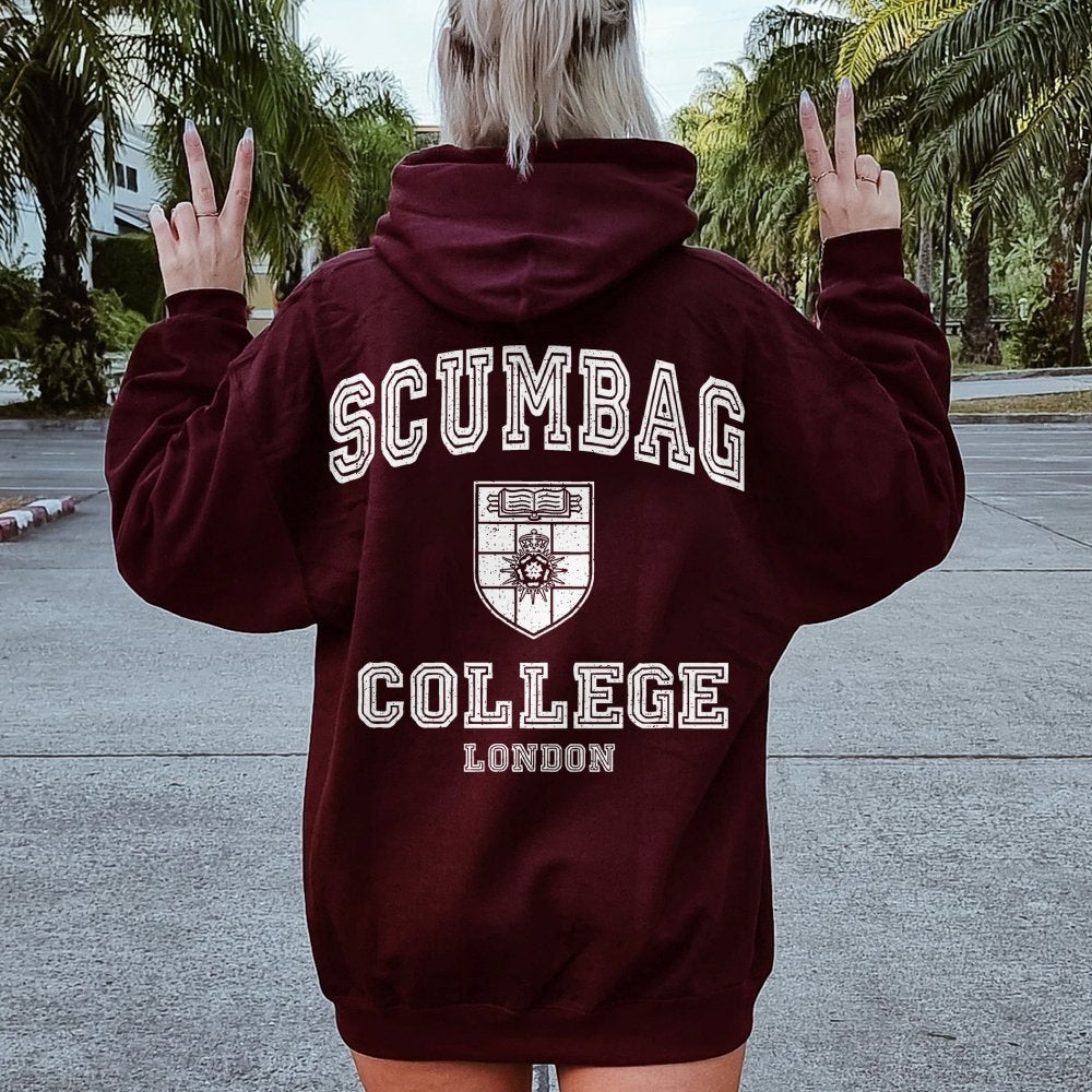 Scumbag College Unisex Printed Back Unisex Cotton Hoodie