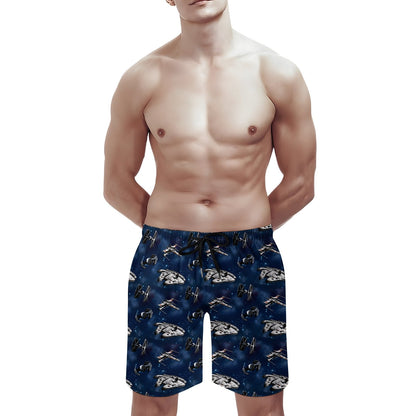 Space WarBlue Ships Geek Shorts