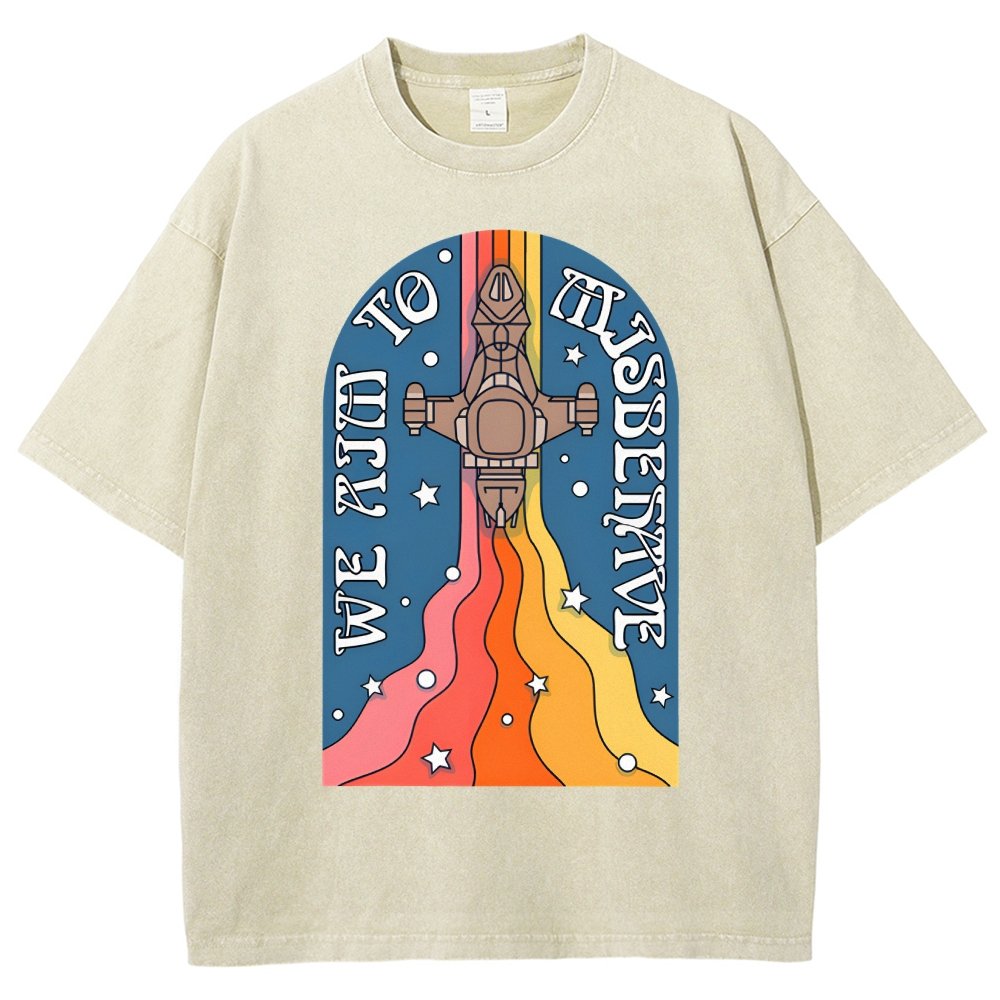 Psychedelic Aim to Misbehave Vintage Distressed T-shirt