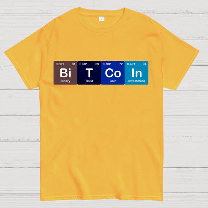 Bitcoin Periodic Table Cryptocurrency BTC Funny Vintage Geek T-Shirt
