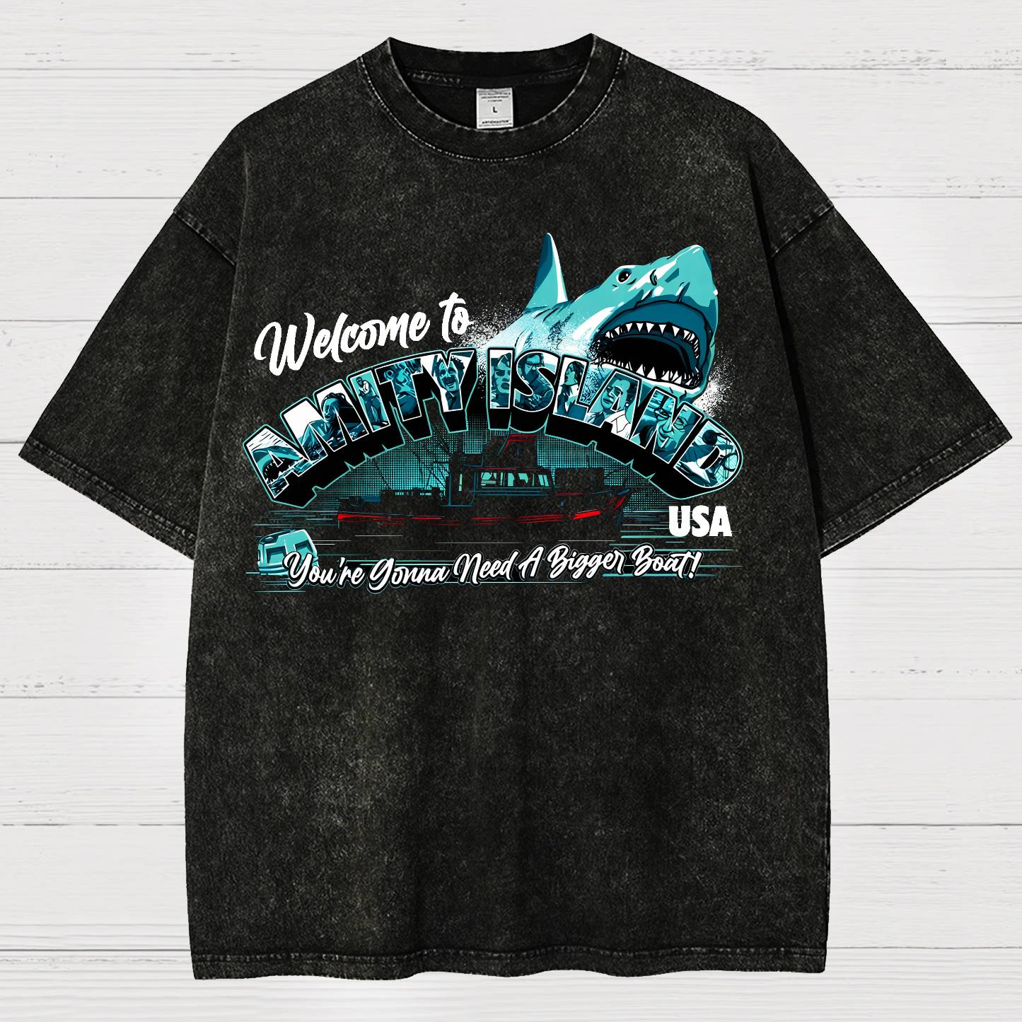 Great White Shark Vintage Distressed T-shirt