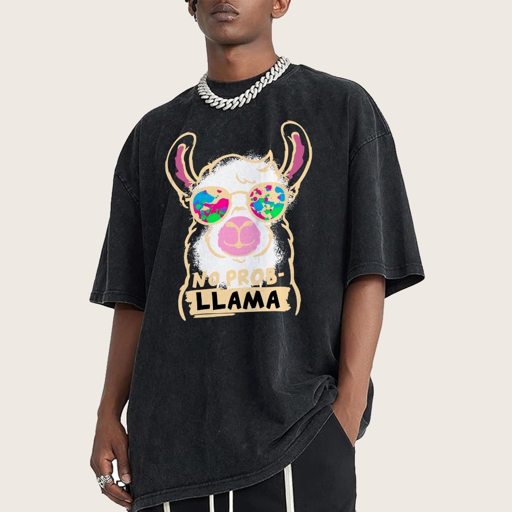 No probllama Vintage Distressed T-shirt