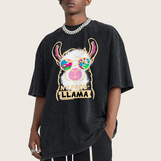 No probllama Vintage Distressed T-shirt