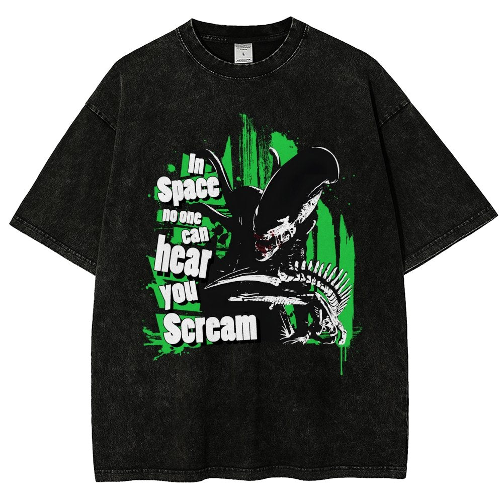 In Space No One Can Hear You Scream Vintage Distressed T-shirt