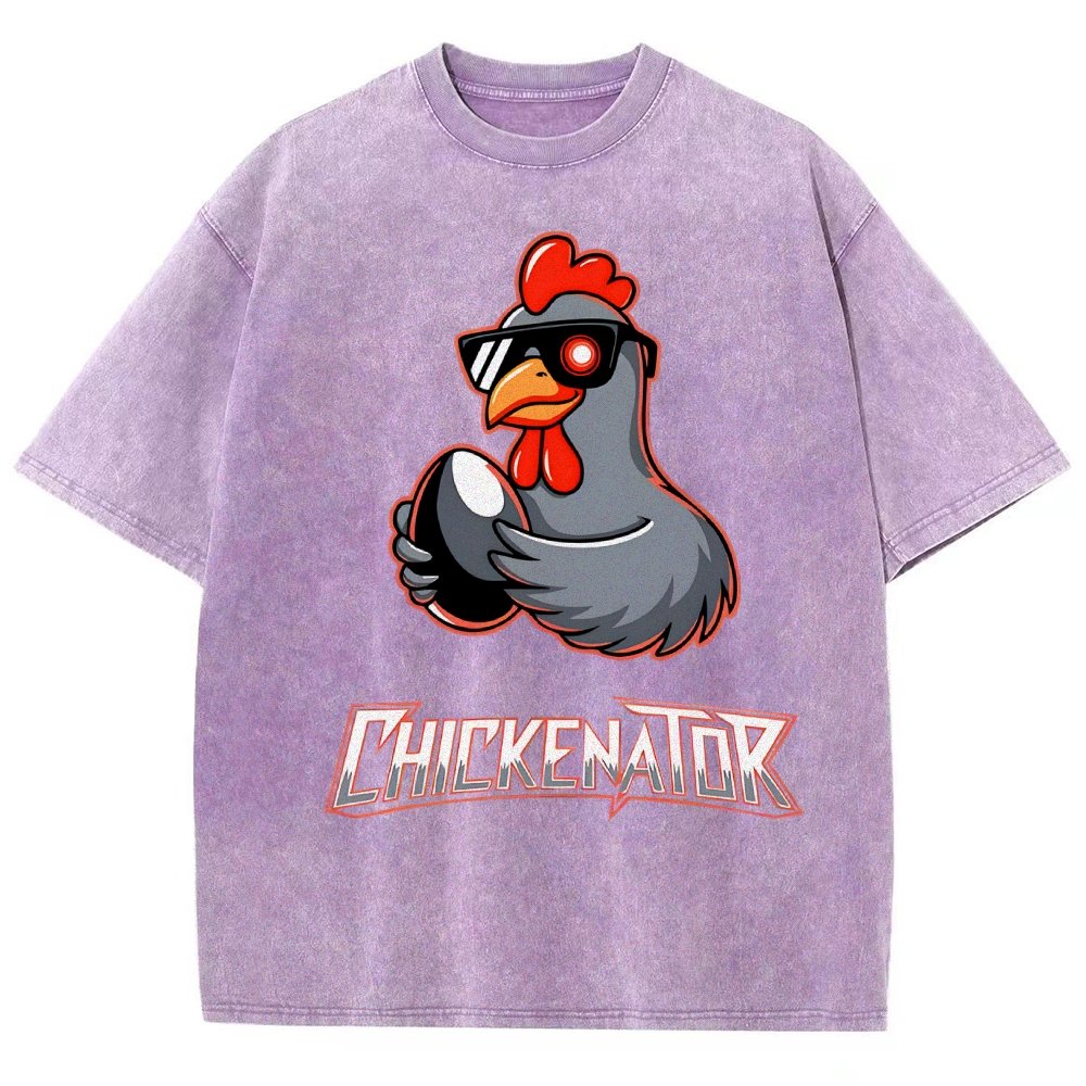 Chickenator The Future Chicken Vintage Distressed T-shirt