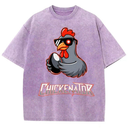 Chickenator The Future Chicken Vintage Distressed T-shirt
