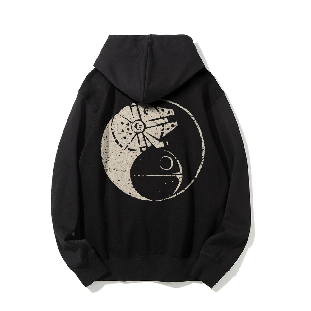 Balancing The Power Geek Printed Back Unisex Cotton Hoodie