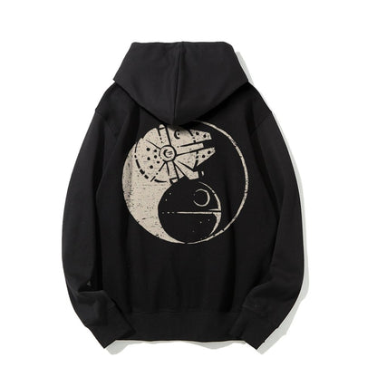 Balancing The Power Geek Printed Back Unisex Cotton Hoodie