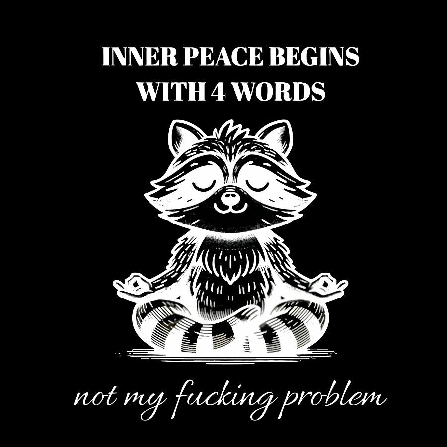 Inner Peace Begins With Four Words , Funny Nerdy Washed Long Sleeve Tee