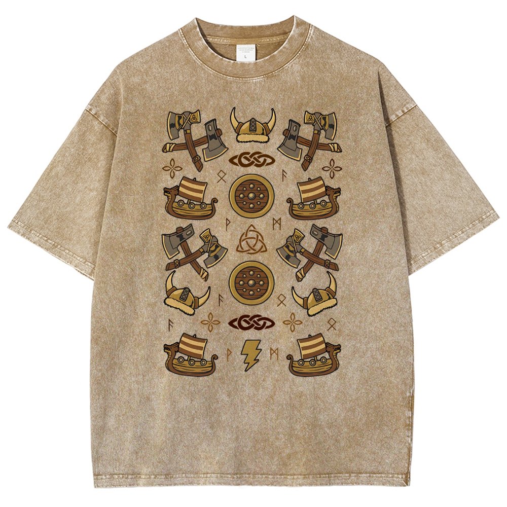 Fantasy Vikings Vintage Distressed T-shirt