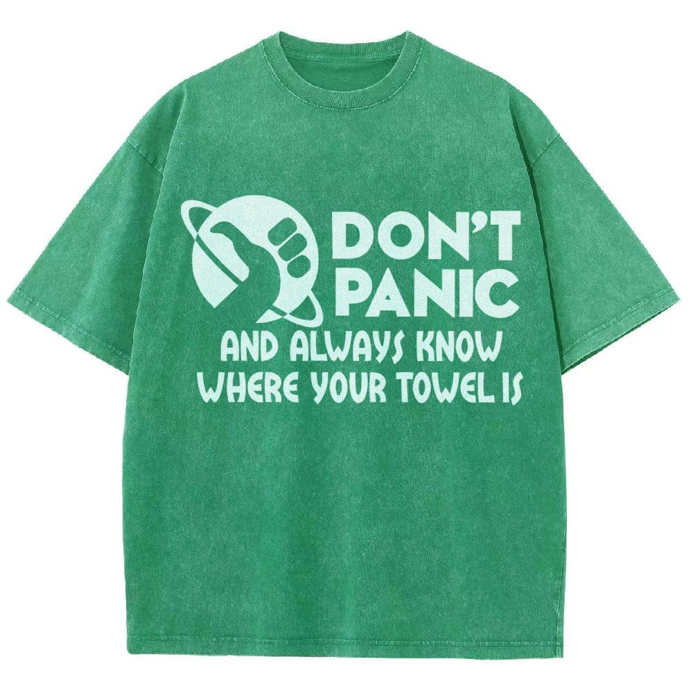 Don't Panic Vintage Distressed T-shirt