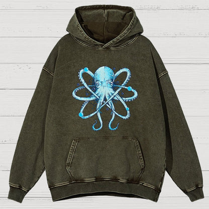 Atomic Octopus Vintage Distressed Hoodie