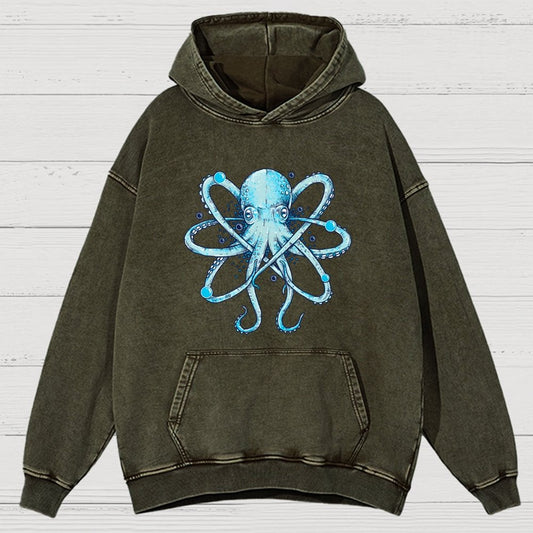 Atomic Octopus Vintage Distressed Hoodie