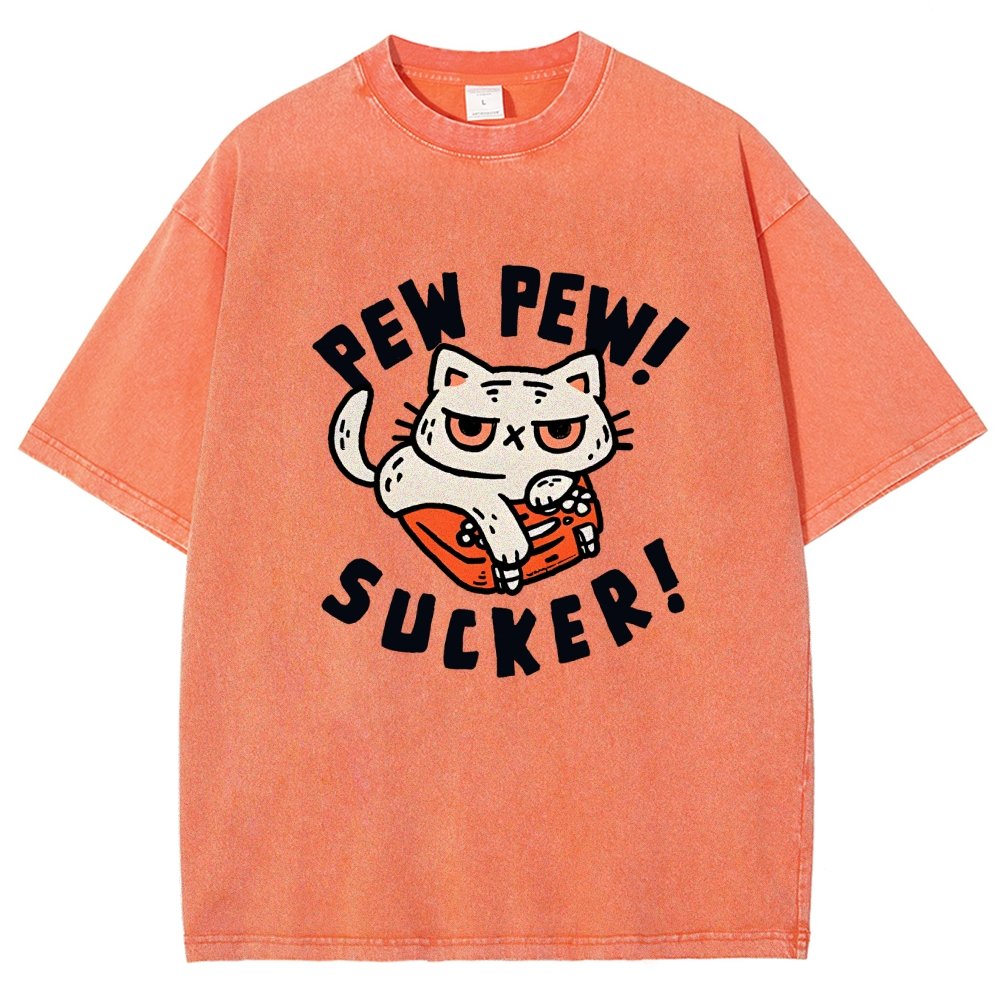 Pew Pew Sucker Vintage Distressed T-shirt