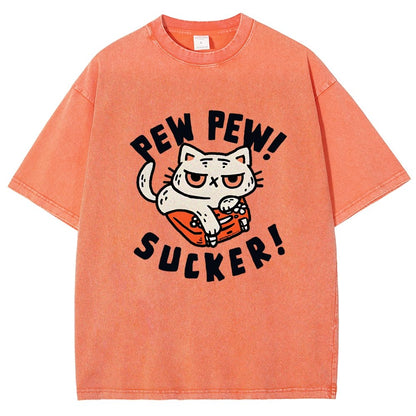Pew Pew Sucker Vintage Distressed T-shirt