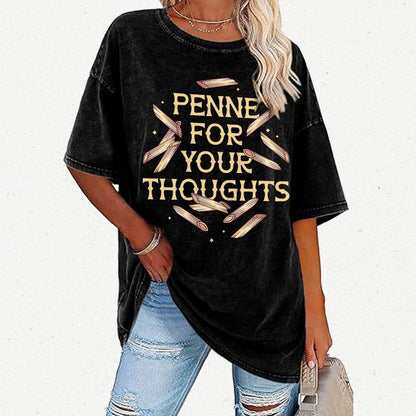 Penne For Your Thoughts Vintage Distressed T-shirt