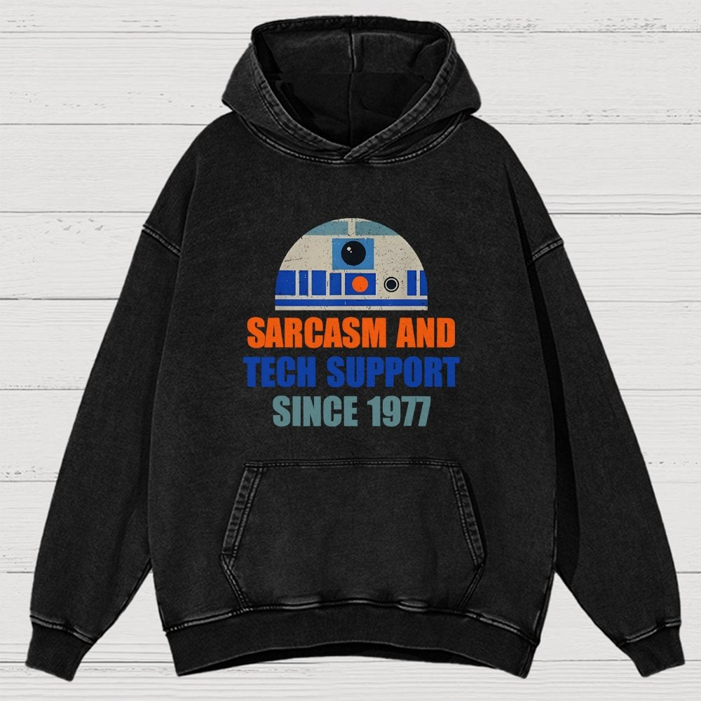 Providing Sarcasm and Tech Support Since 1977 Vintage Distressed Hoodie